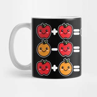 Math Games Kawaii Apples and Oranges Mug